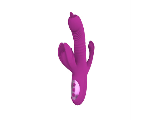 Lurevibe Trident -Vibrador para de lengua oscilante telescópico con calefacción  4 en 1