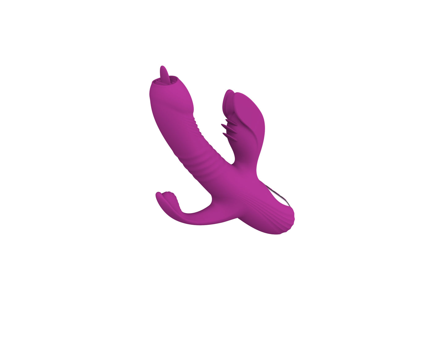 Lurevibe Trident -Vibrador para de lengua oscilante telescópico con calefacción  4 en 1