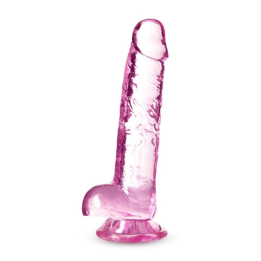 NATURALLY YOURS - 7" CRYSTALLINE DILDO - ROSE