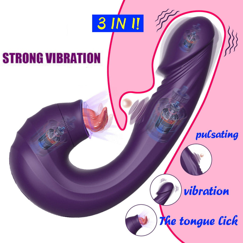 Miraco - Sucking Rabbit Vibrator Dildo G-Spot Clit Massager Purple