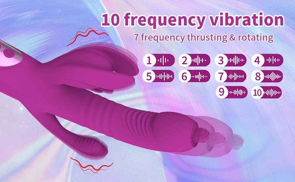 Lurevibe Trident -Vibrador para de lengua oscilante telescópico con calefacción  4 en 1